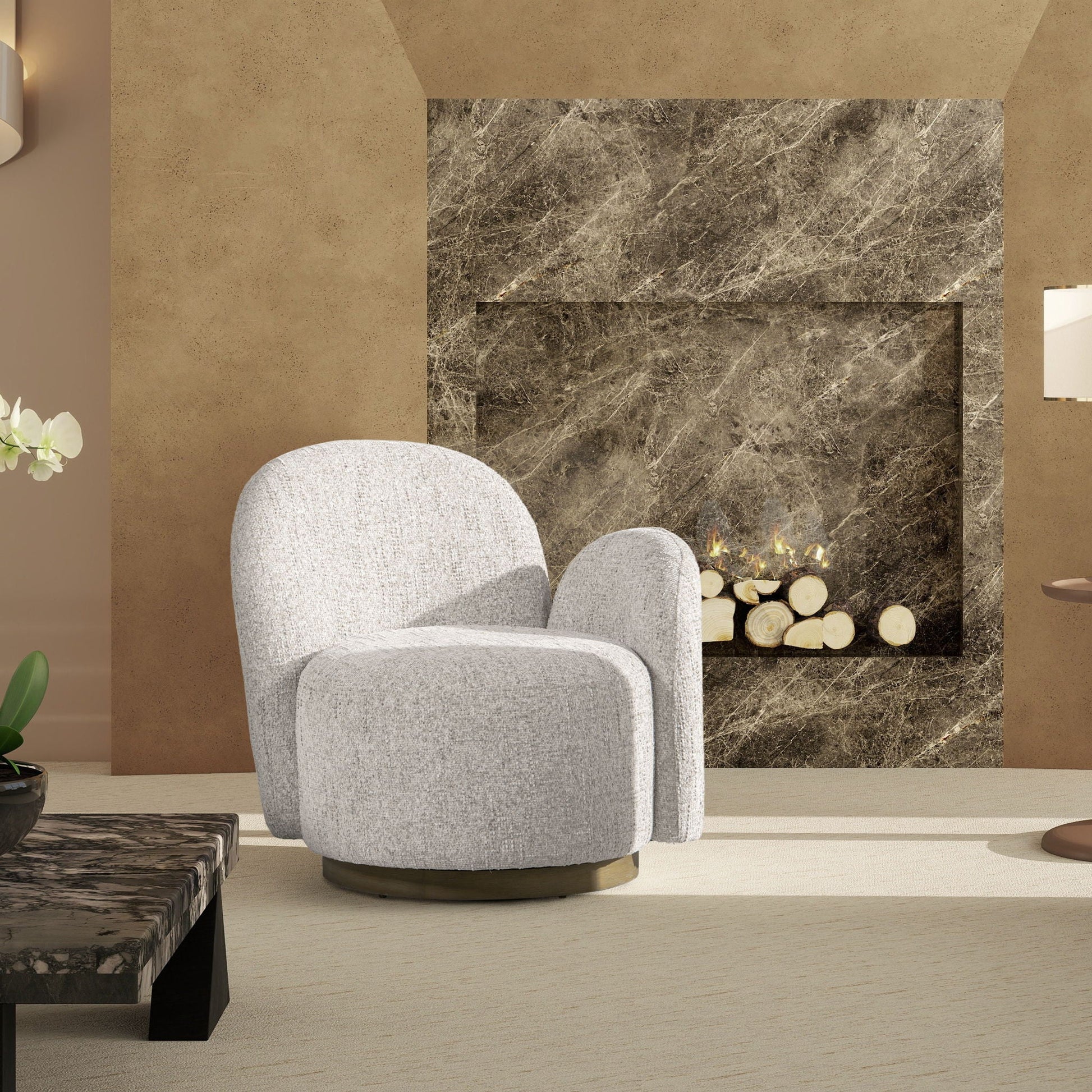 Duo - One-Arm Swivel Accent Chair Jennifer Taylor Home
