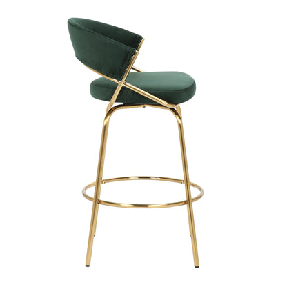 Jie - Glam Fixed Height Counter Stool (Set of 2) Lumi Source