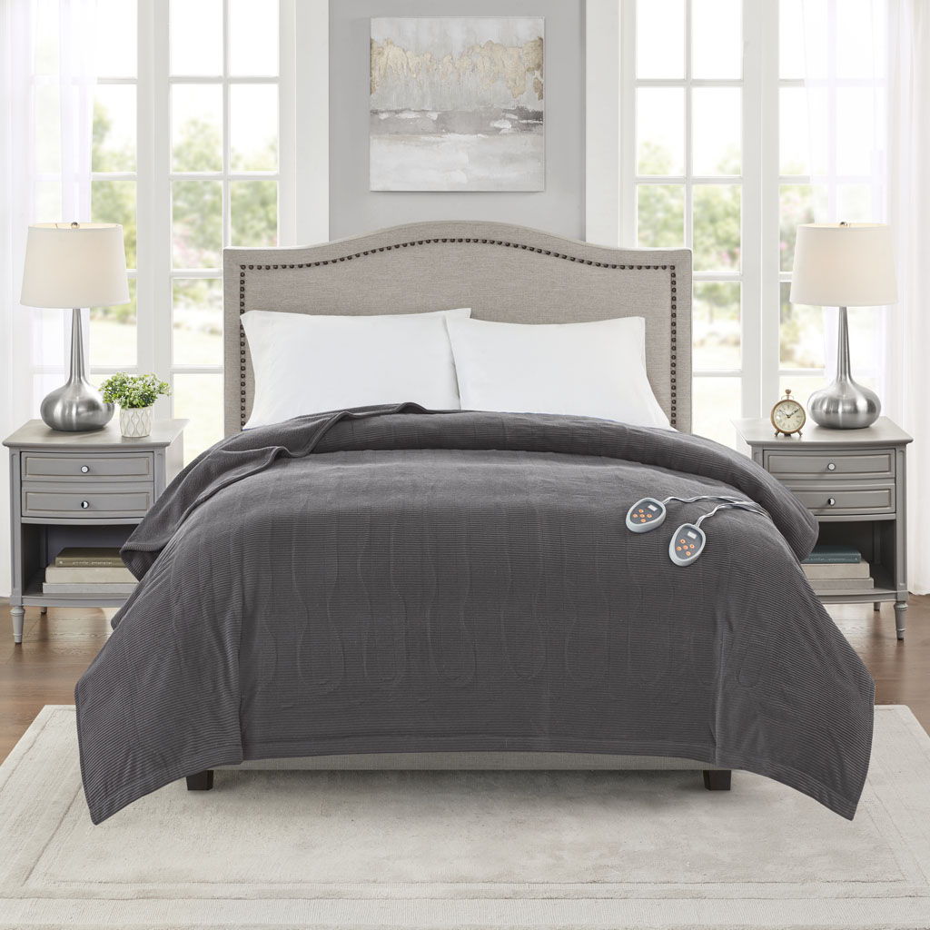 Electric Micro Fleece - Heated Blanket - Gray Beautyrest