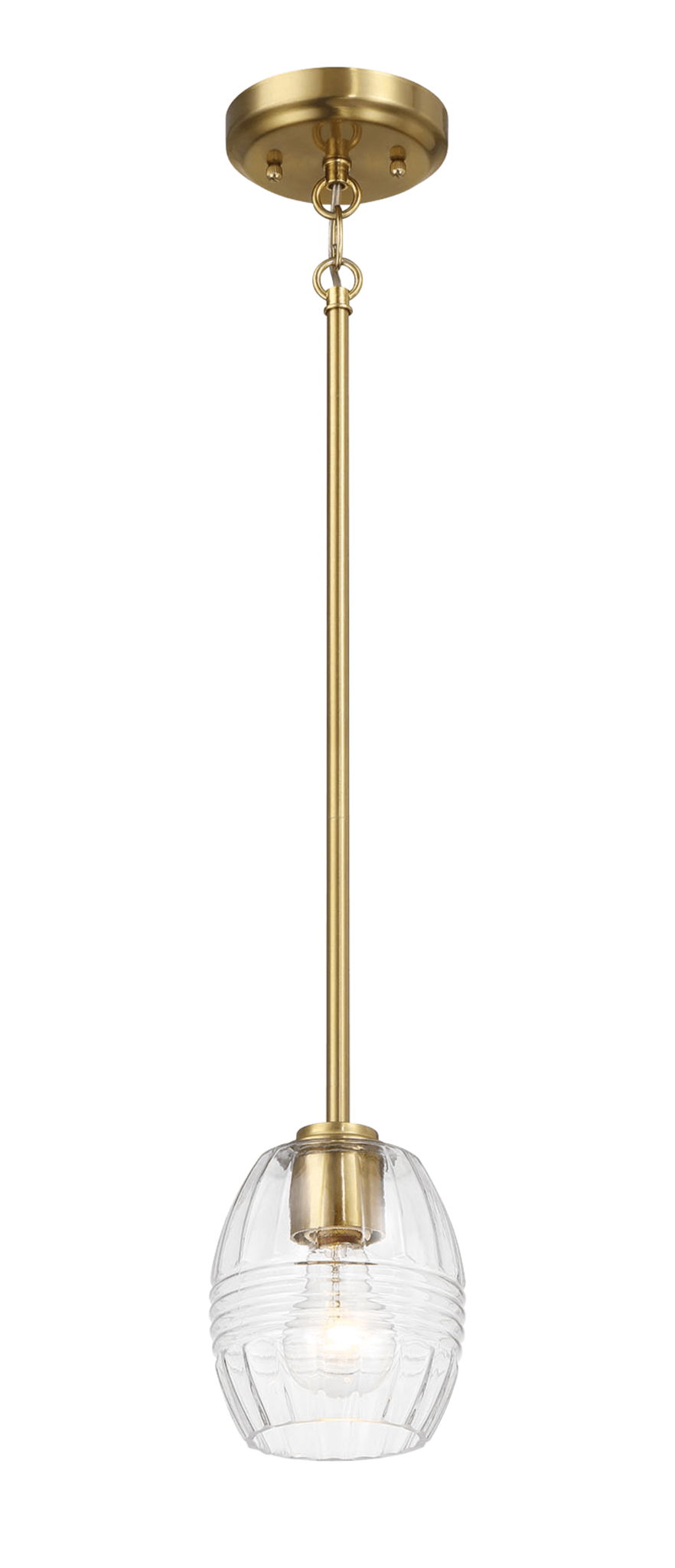 Vista - Single Pendant Chain Hanging Light - Clear / Gold Ashcroft Furniture