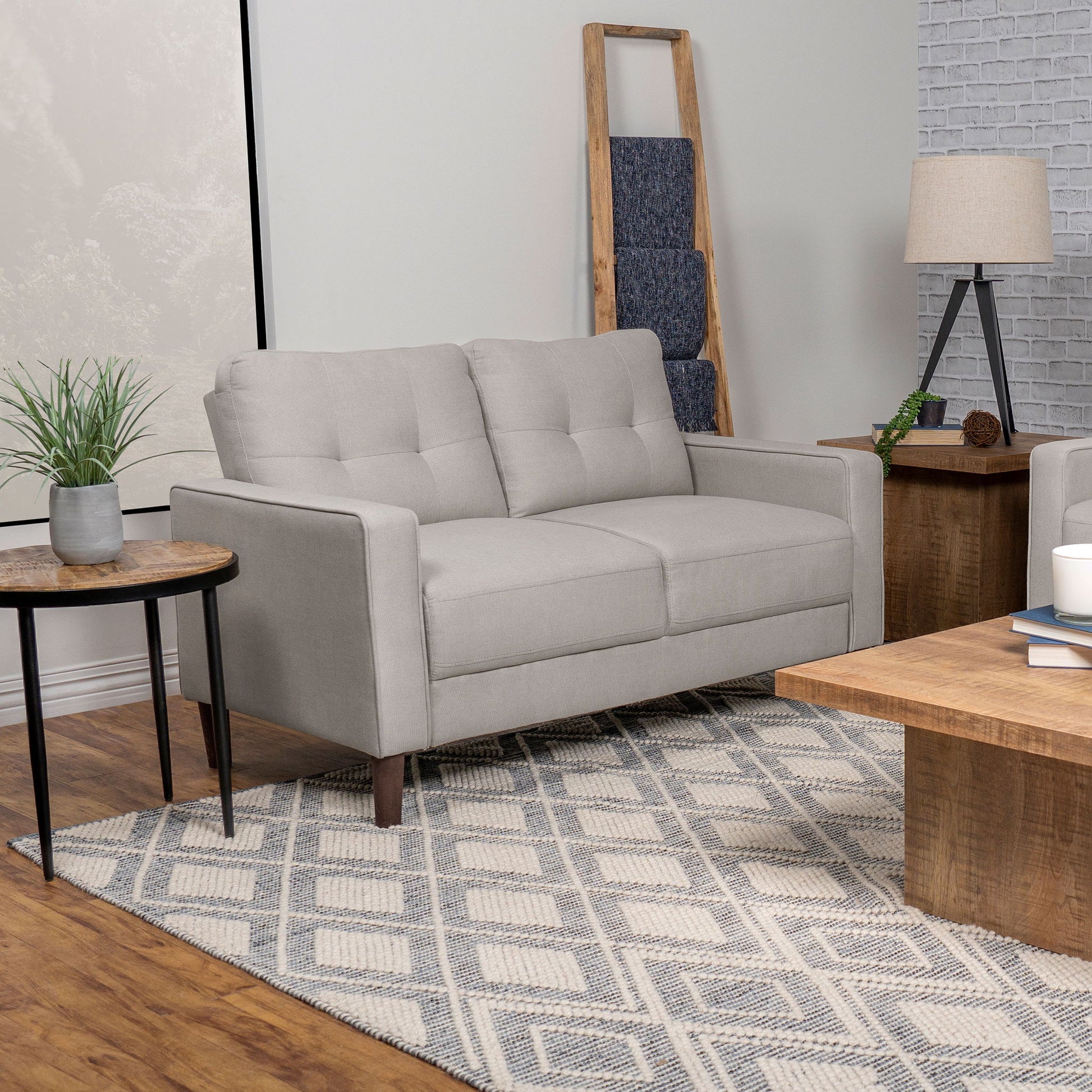 Harvey - Tufted Loveseat With Track Arm Design Furniture Max