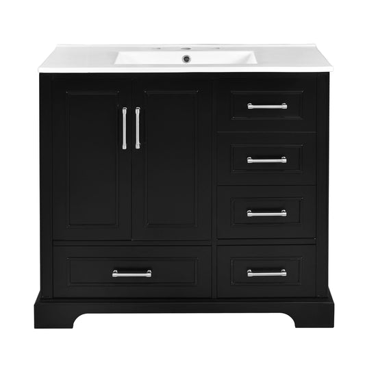 Traditional Bathroom Vanity With Soft Close Doors And Drawers Hearth and Haven