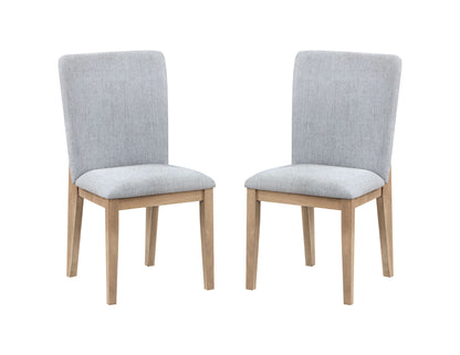 Caspian - Linen And Oak Finish Dining Chair (Set of 2) - Gray Lilola Home