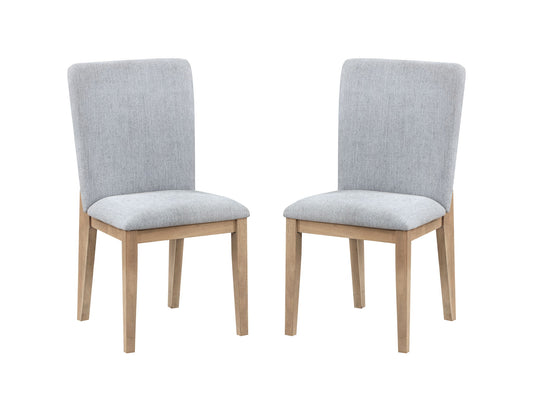 Caspian - Linen And Oak Finish Dining Chair (Set of 2) - Gray Lilola Home