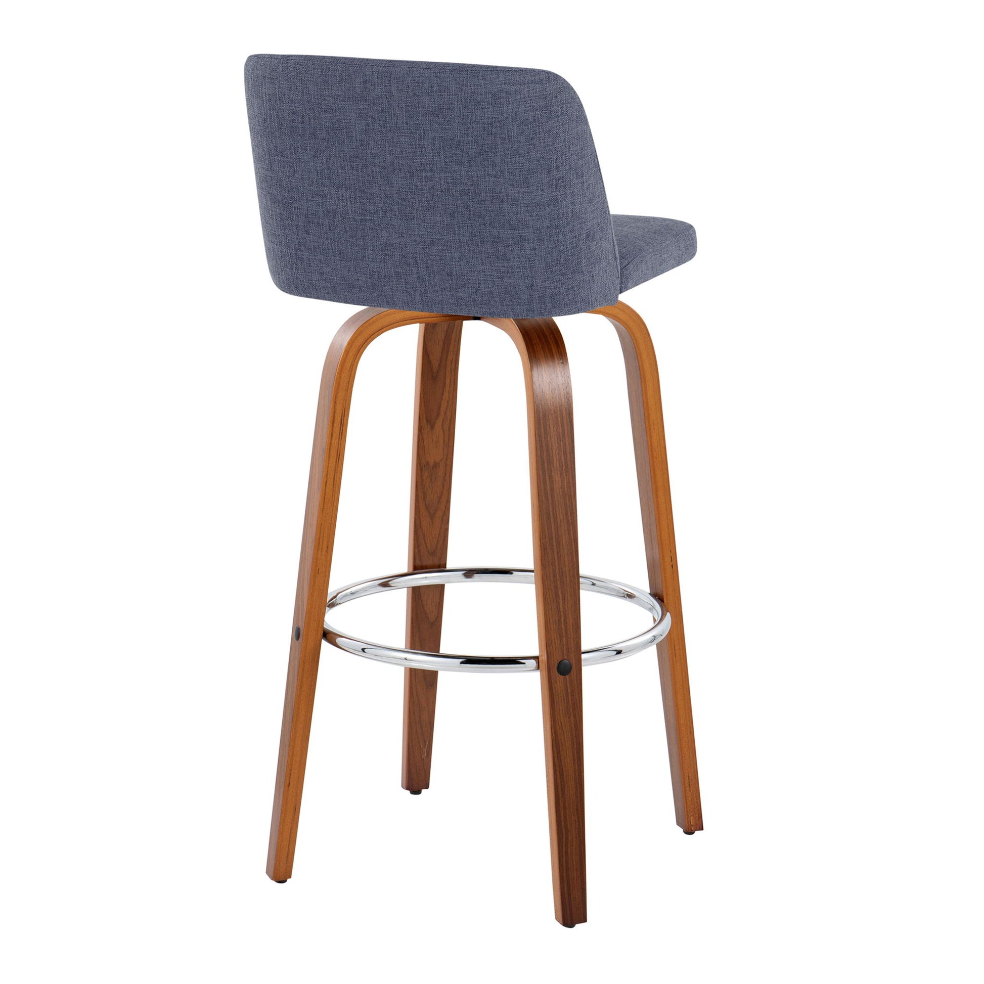 Toriano - Mid Century Modern Fixed Height, Barstool With Swivel With Round Footrest (Set of 2) Lumi Source