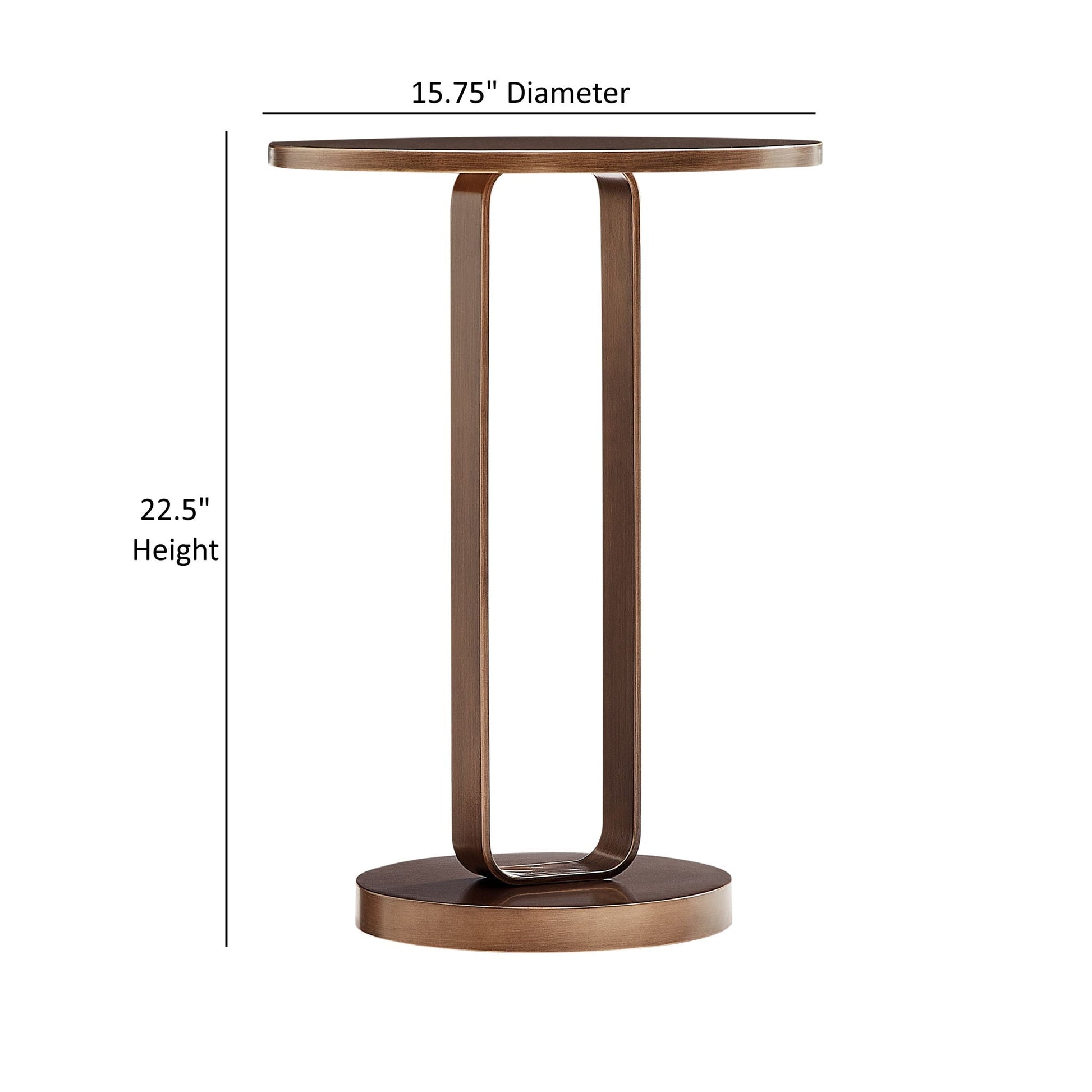 Tareel - Round Accent Table With Open Oval Pedestal - Antique Bronze Home Essentials