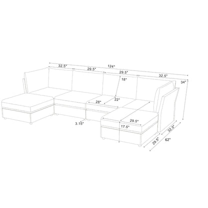 Modular Sectional Sofa With Custom Configuration And Removable Cushions - Olive Home Essentials