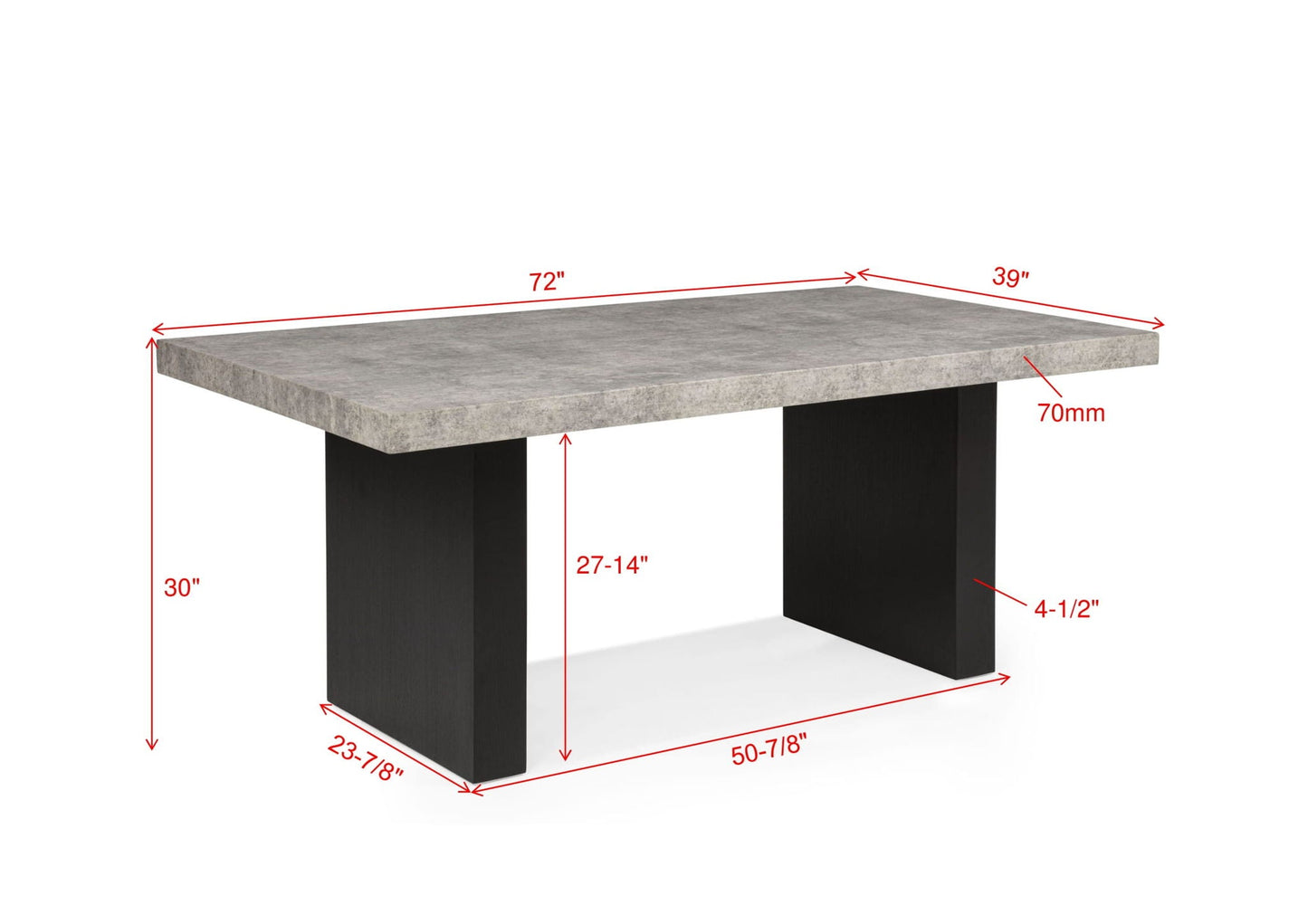 Sebastian - Dining Table - Black / Gray Crown Mark