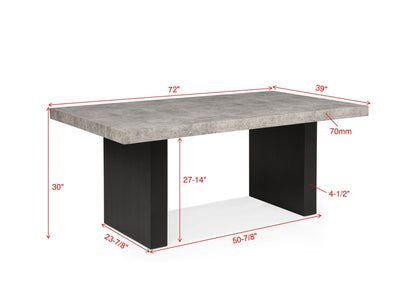 Sebastian - Dining Table - Black / Gray Crown Mark