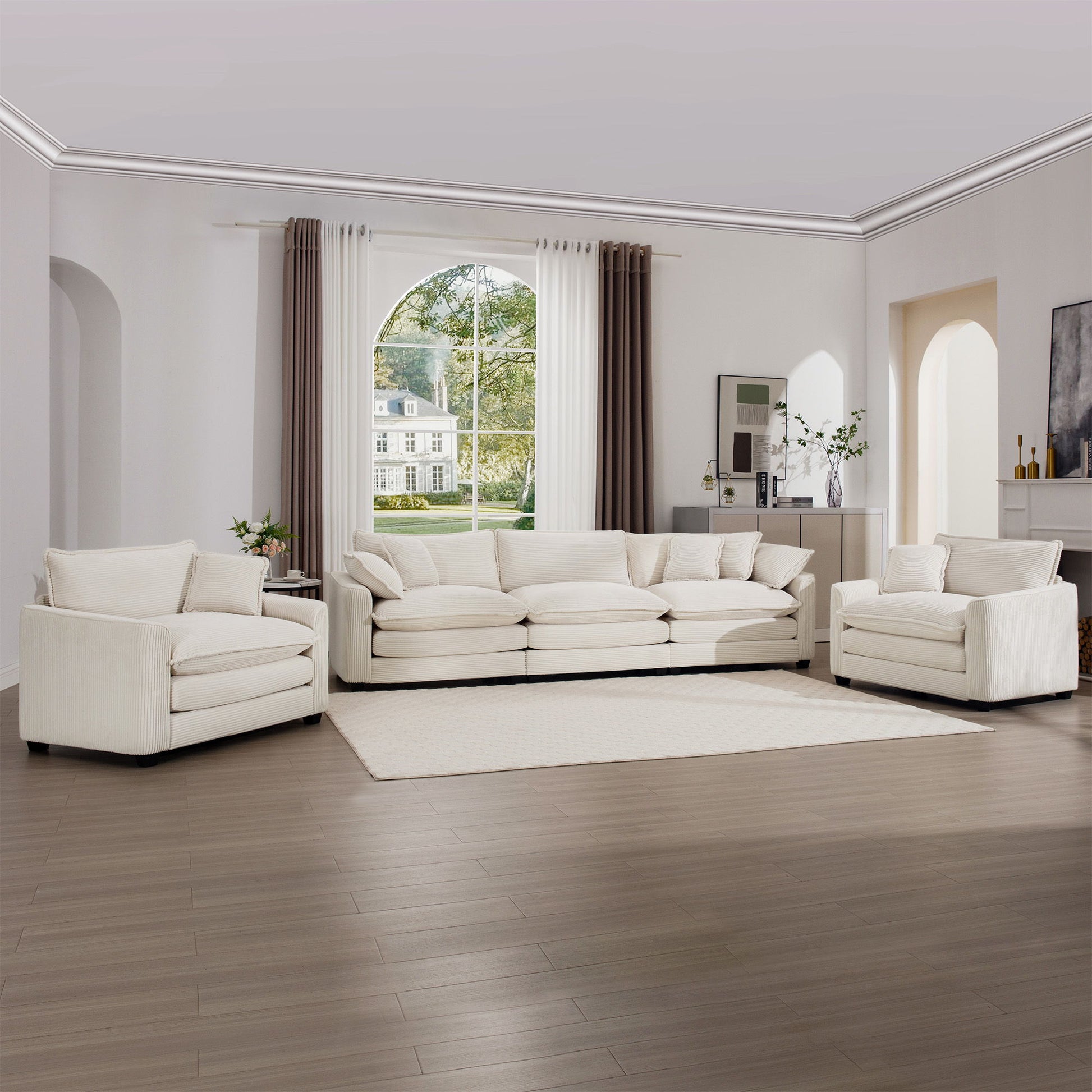 Elegant Oversized Sectional Sofa Set With Deep Seats And Flexible Layout Home Essentials