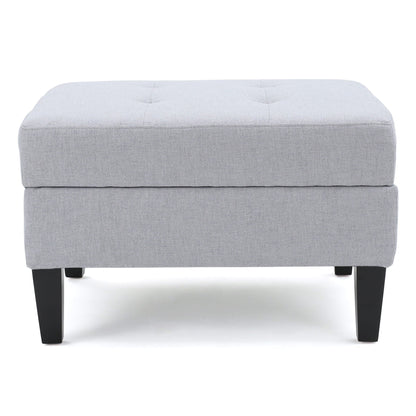 Ottoman With Birch Wood Legs And Cushioned Top For Comfort Noble House