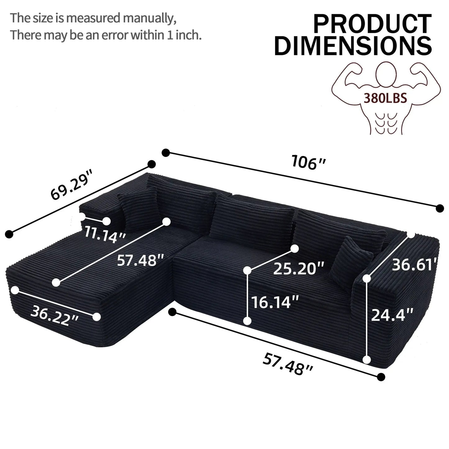 Modular Sofa With Golden Square Legs Home Essentials
