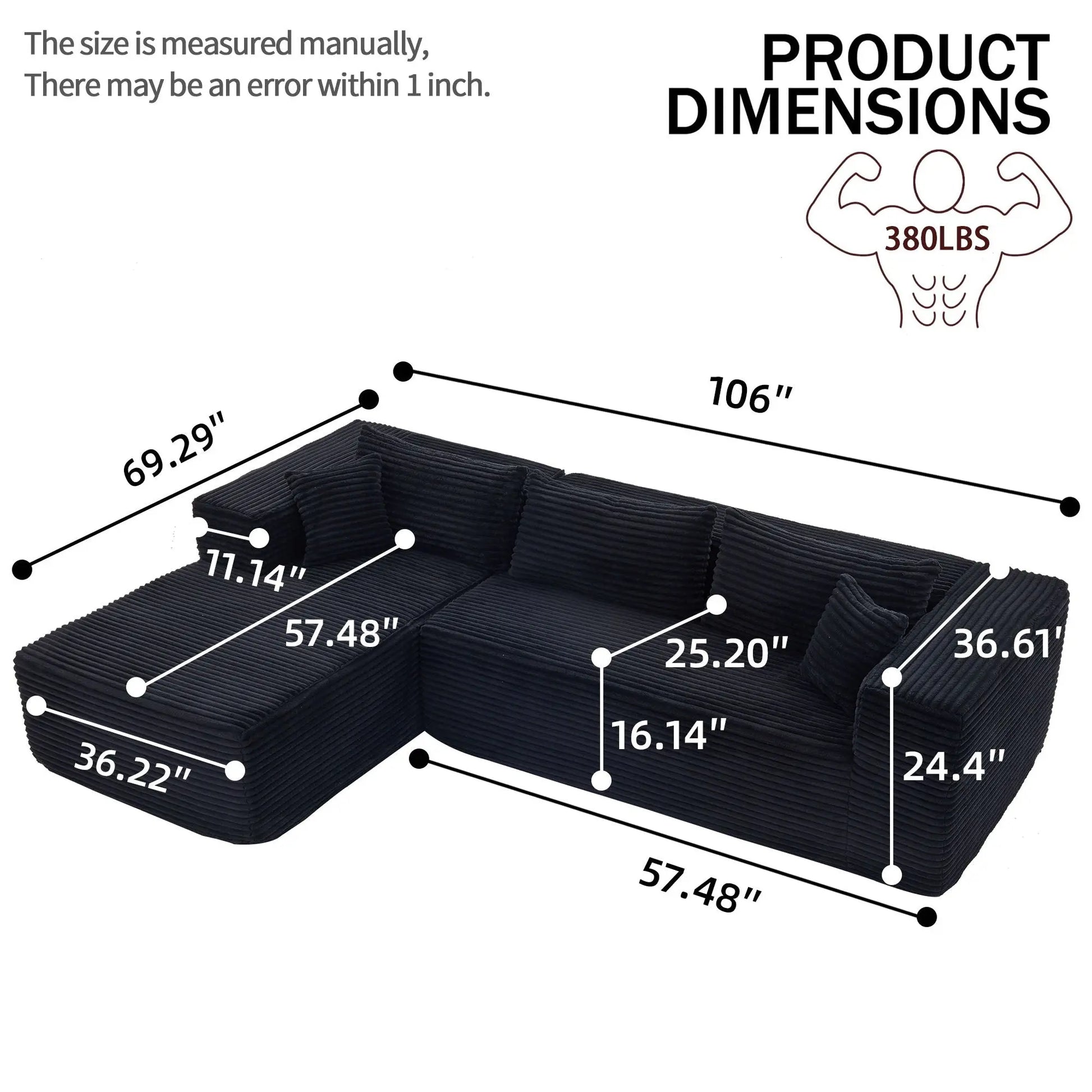 Modular Sofa With Golden Square Legs Home Essentials