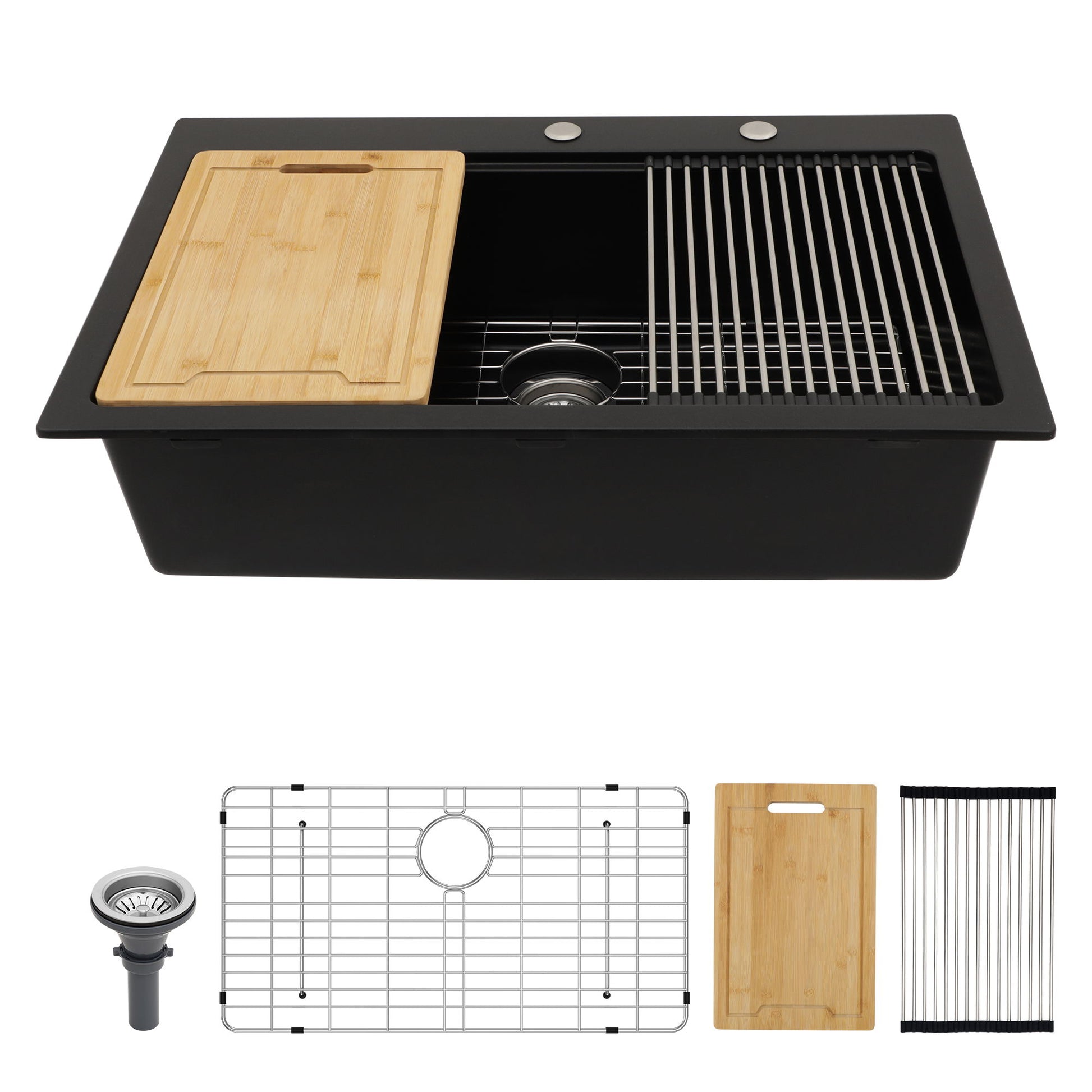 Granite Composite Quartz Kitchen Sink With Workstation Features And Drop In Design Daily Nest