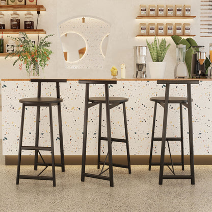 Modern Bar Stools With Backrest For Kitchen (Set of 3) Home Essentials