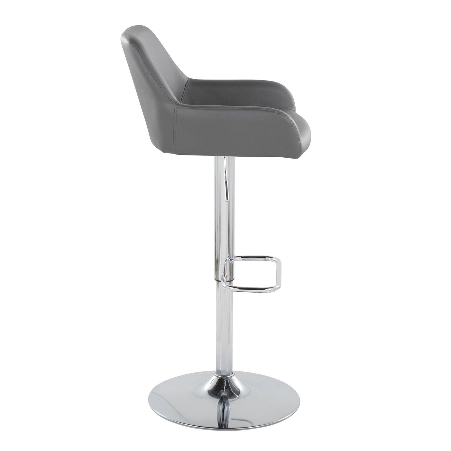 Daniella - Contemporary Adjustable Barstool With Swivel With Rounded Rectangle Footrest (Set of 2) Lumi Source