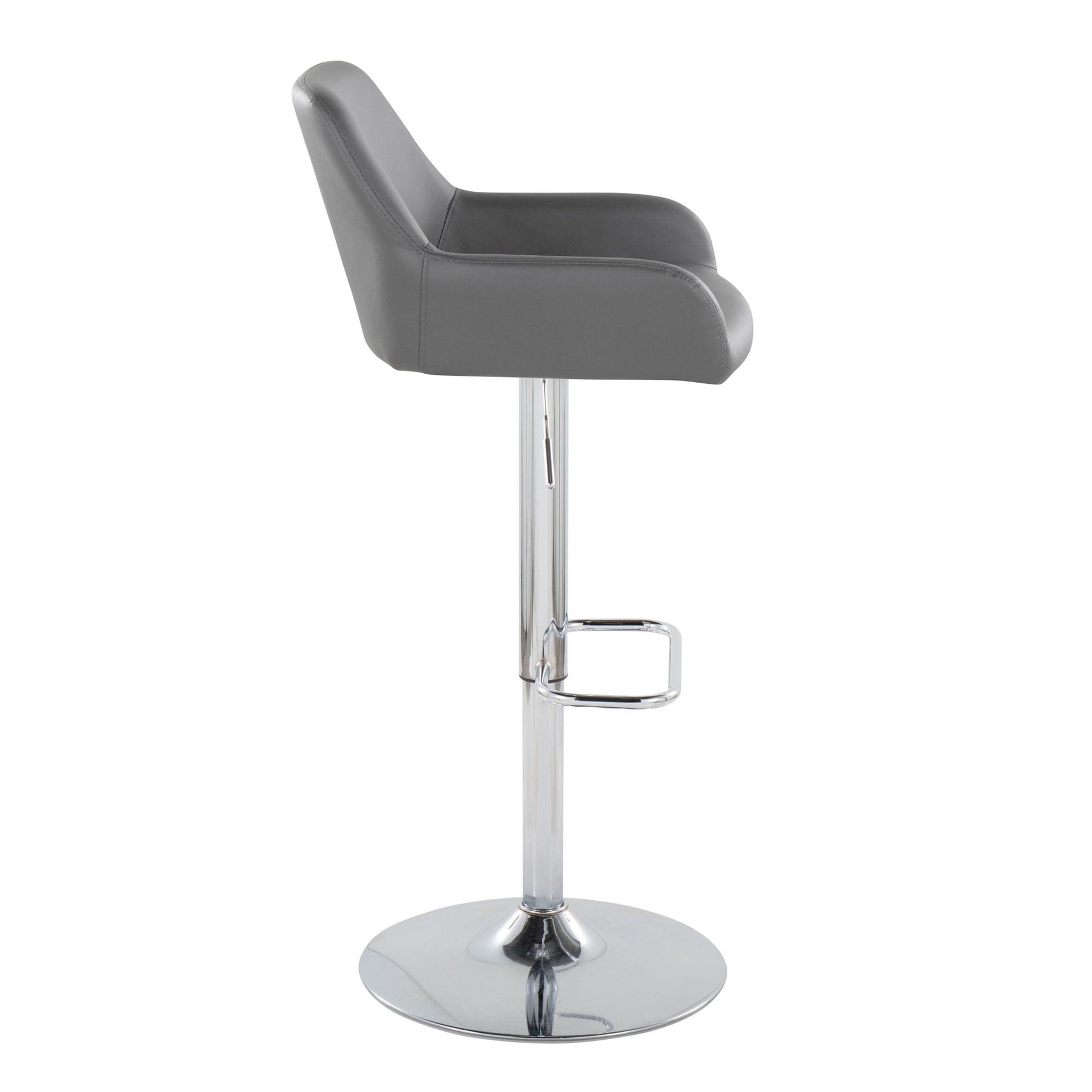 Daniella - Contemporary Adjustable Barstool With Swivel With Rounded Rectangle Footrest (Set of 2) Lumi Source