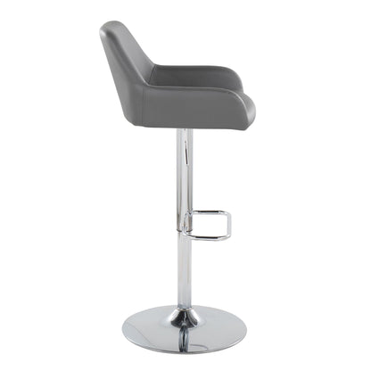 Daniella - Contemporary Adjustable Barstool With Swivel With Rounded Rectangle Footrest (Set of 2) Lumi Source
