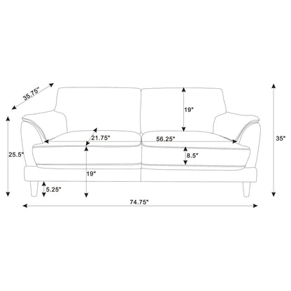 Dania - Sofa With Tufted Arms - Rust Furniture Max
