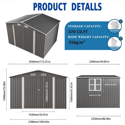 Large Outdoor Storage Shed With Lockable Door, Air Vent Daily Nest