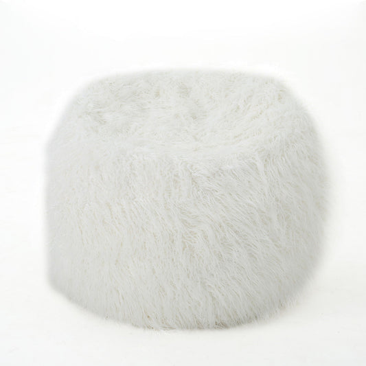 Mahin - Rounded 5 Foot Bean Bag Cozy Modern Design - White Home Essentials