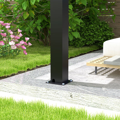 Louver Pergola Steel Louvers & Frame - Black Home Essentials