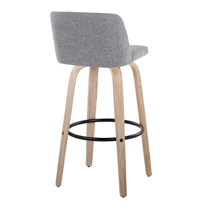 Toriano - Mid-Century Modern Fixed Height BarStool With Round Footrest (Set of 2) Lumi Source
