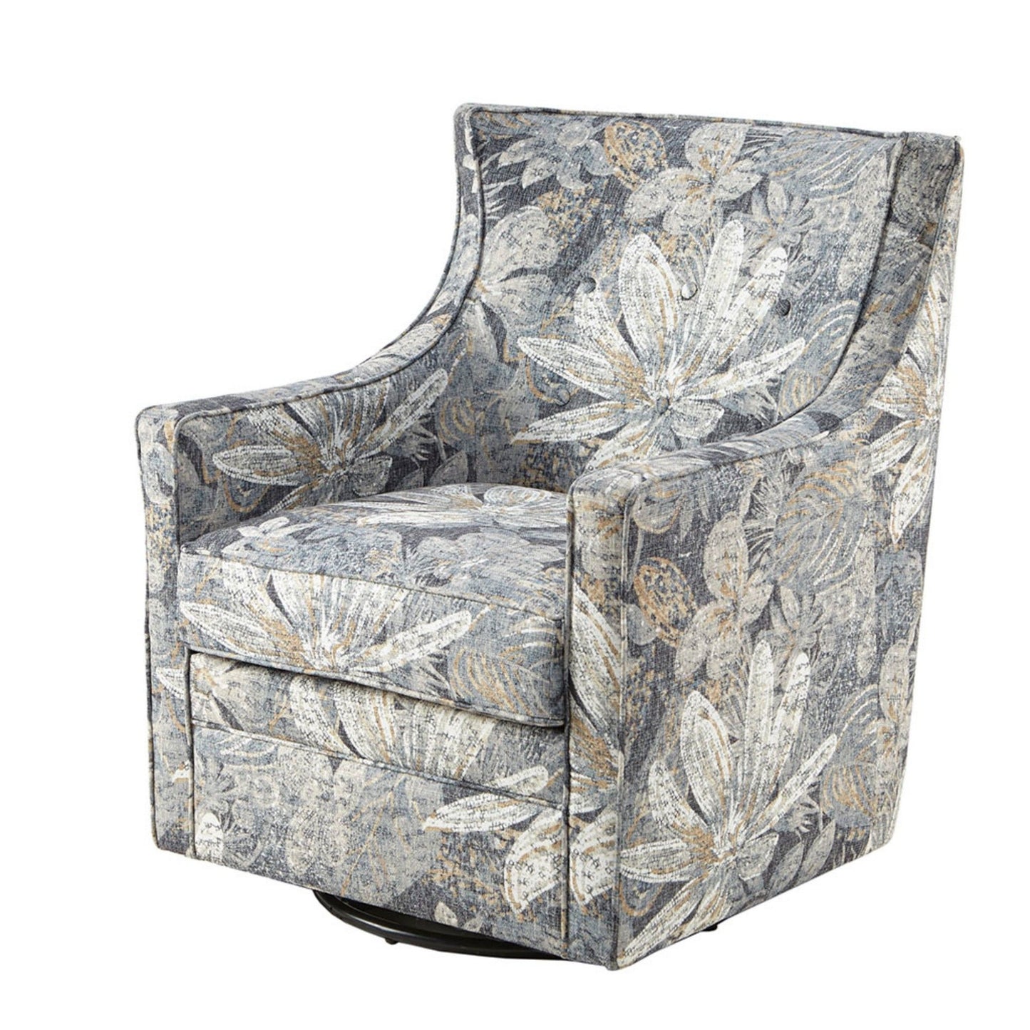 Swivel Glider Chair With Upholstery And Metal Base - Multicolor JLA