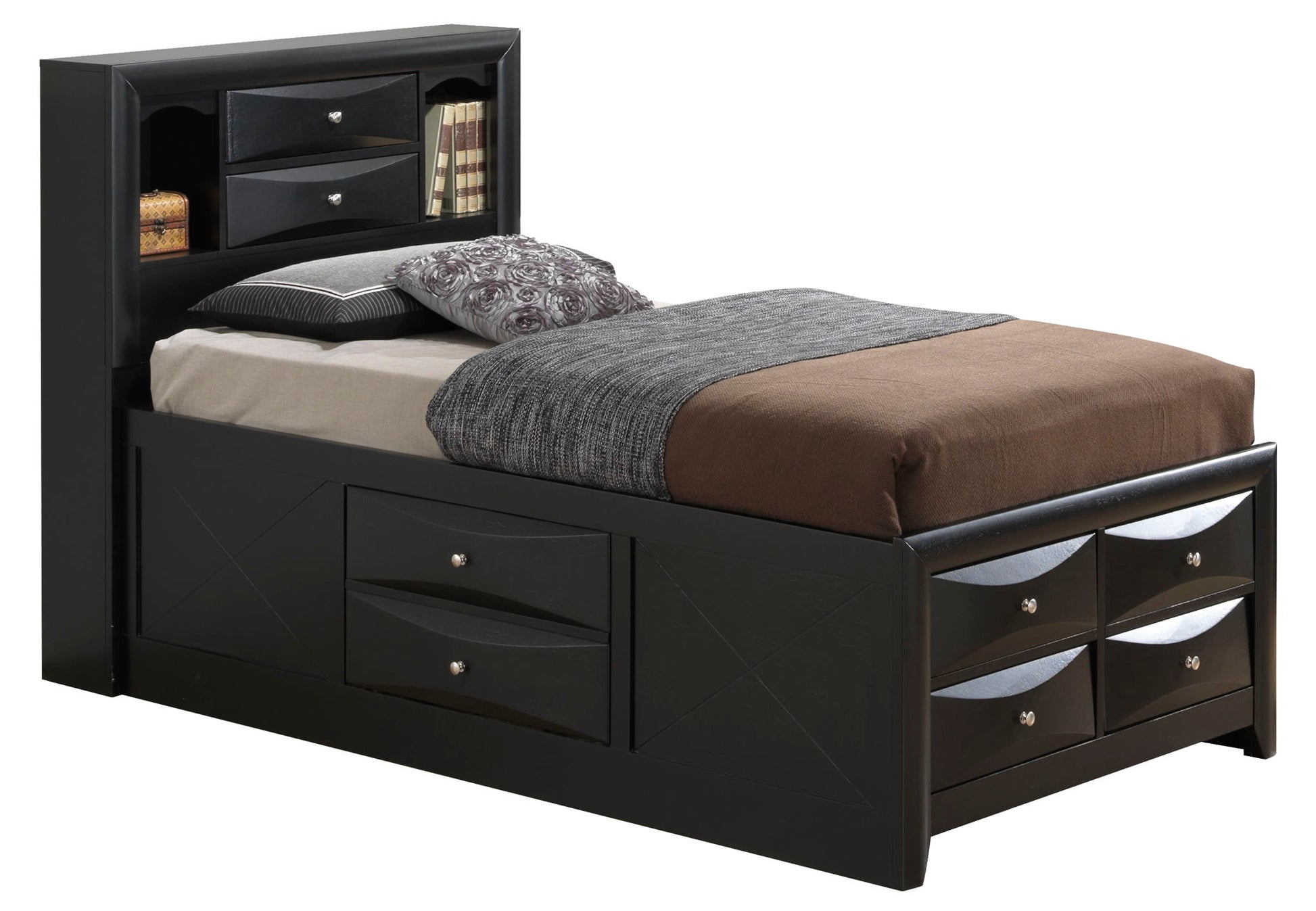 Modern Design Storage Bed With Bookcase Headboard Glory Furniture