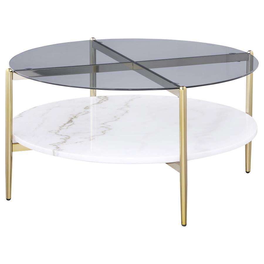 Jonelle - Round Glass Top Table CoasterEveryday