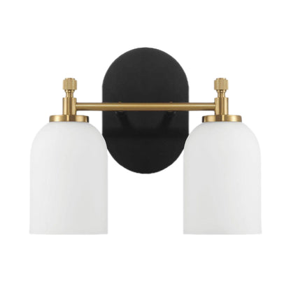 Vortex - 2 Lights Vanity In Traditional Style For Over Bathroom Mirror Wall Sconce - Black / Gold / White Ashcroft Furniture