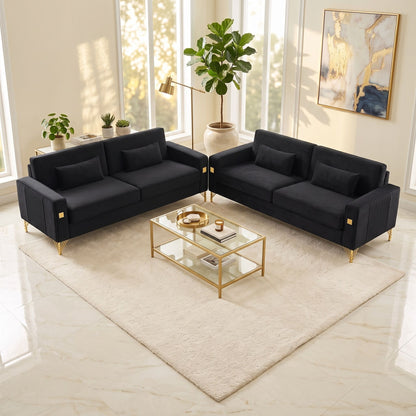 2 Pieces Sofa Sofa Set With Removable Cushions For Home Apartment Home Essentials