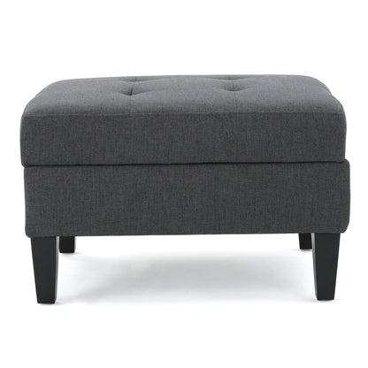 Ottoman With Birch Wood Legs And Cushioned Top For Comfort Noble House