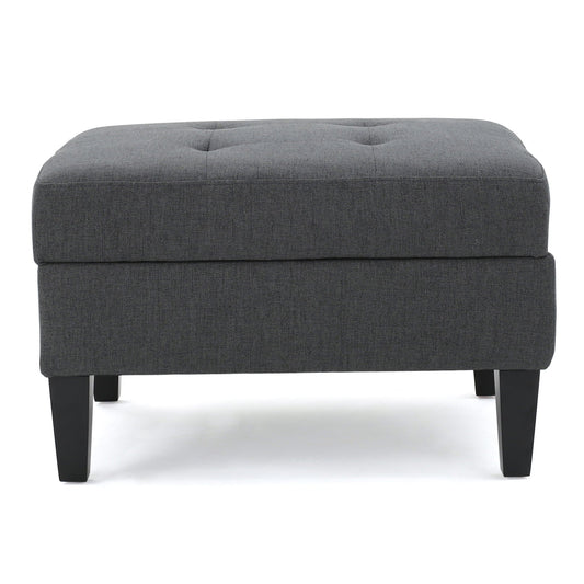 Ottoman With Birch Wood Legs And Cushioned Top For Comfort Noble House
