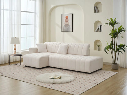 Jessica - Lamb Wool Sectional Sofa With Chaise, Versatile Configuration Urban Retreats
