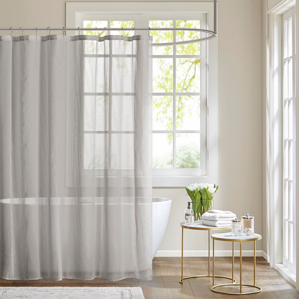 Anna - Sheer Shower Curtain - Gray