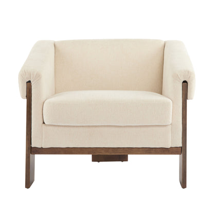 Sierra - Vintage Modern Accent Chair With Deep Cushions And Wide Armrests Noble House