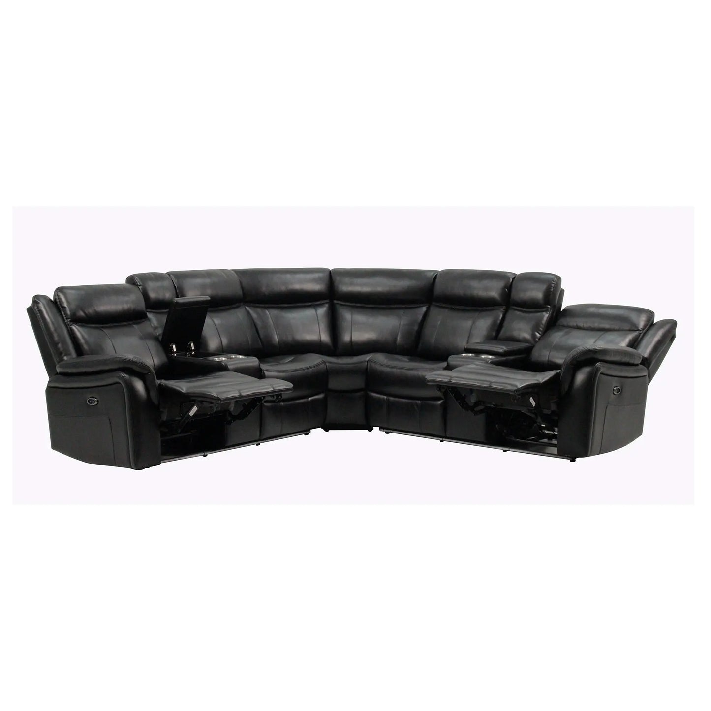 Jupiter - Leather Sectional - Black Global Furniture USA