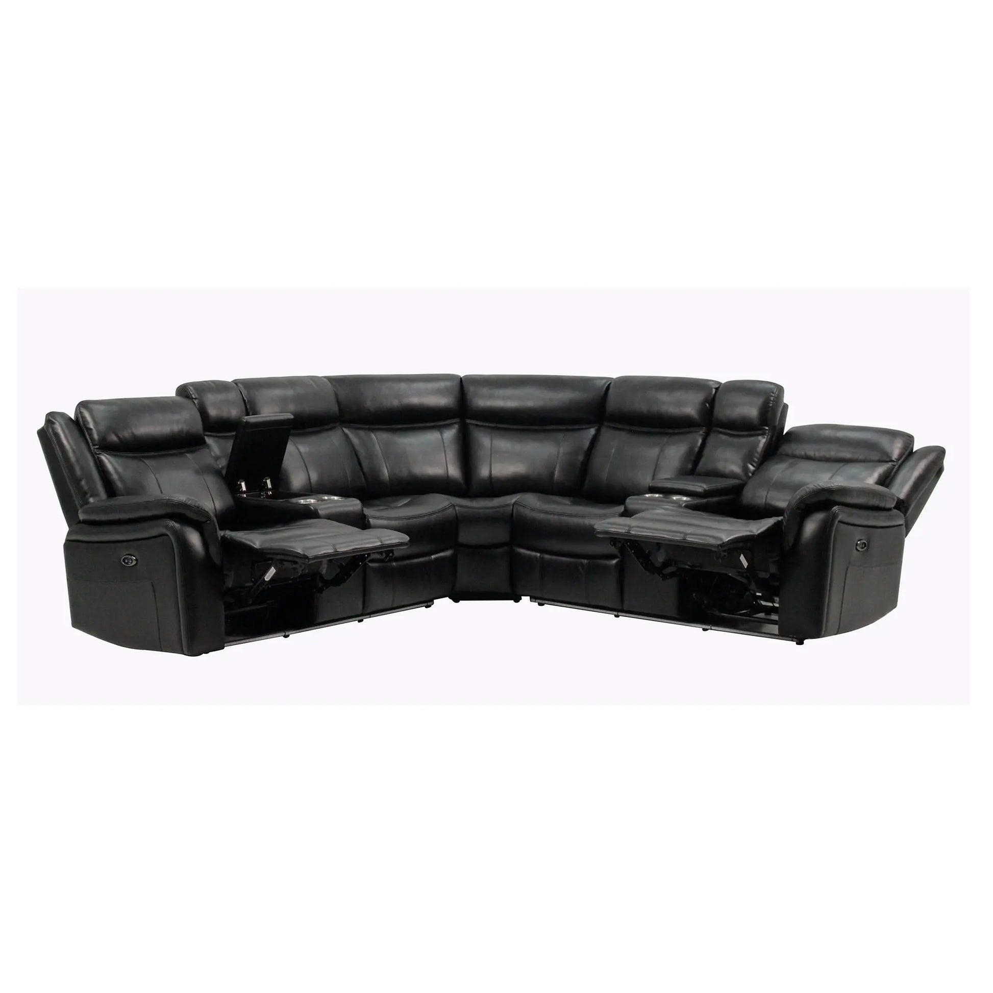 Jupiter - Leather Sectional - Black Global Furniture USA