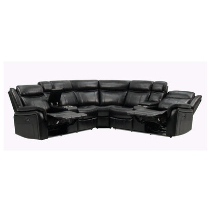 Jupiter - Leather Sectional - Black Global Furniture USA