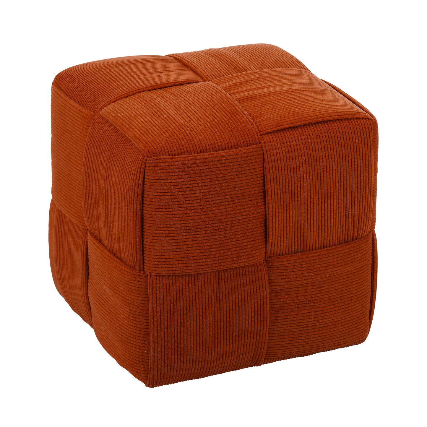 Square Ottoman Foot Rest With Woven Design Home Essentials
