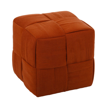 Square Ottoman Foot Rest With Woven Design Home Essentials