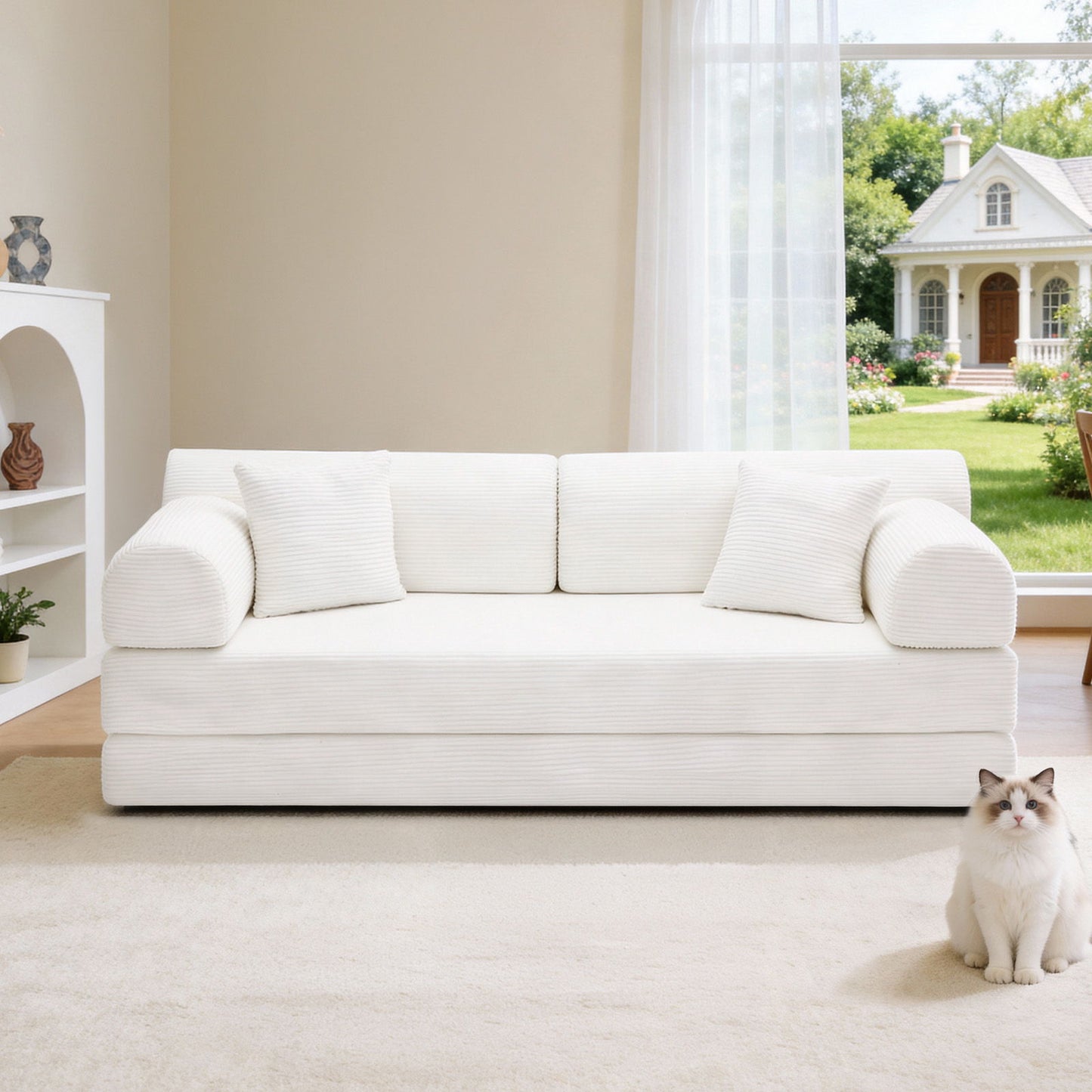 Convertible Sleeper Sofa Bed, Floor Lounge Couch For Living Room Home Essentials