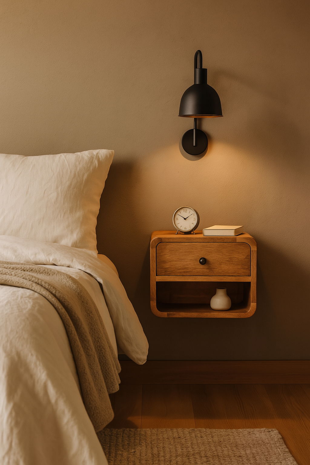 Mini Floating Open Bedside - Oak Artisan Furniture