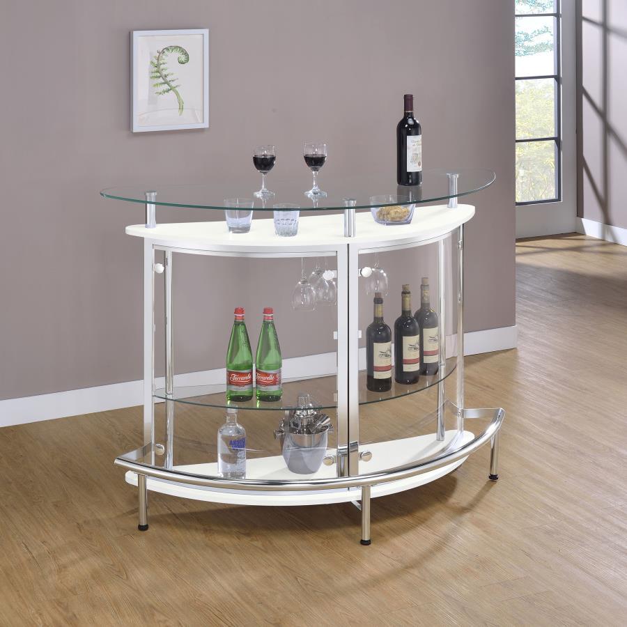 Amarillo - Freestanding Glass Top Home Bar Wine Cabinet CoasterEssence