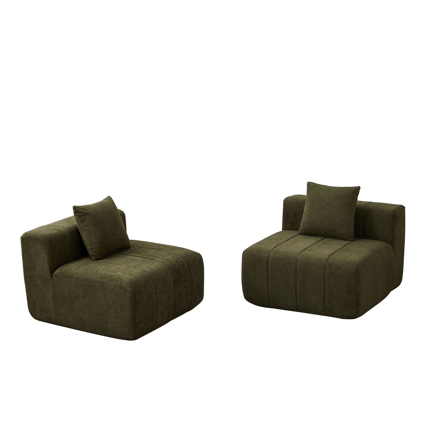 Modular Sectional Sofa With 2 Pillows, Symmetrical Design Home Essentials