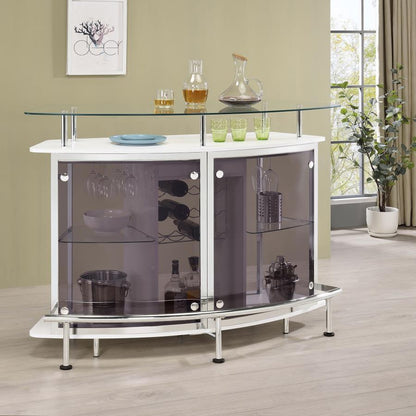 Gideon - Curved Glass Top Home Cabinet CoasterEssence