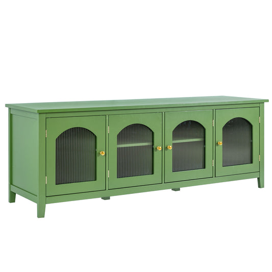 StylishTVcabinet Entertainment CenterTV Stand, TVconsoletable, Media Console, Solidwood Frame, Changhong Glass Door, Metal Handle Home Essentials