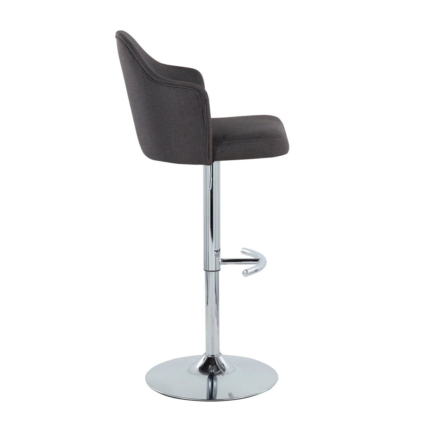 Ahoy - Contemporary Adjustable Barstool With Swivel With Rounded T Footrest (Set of 2) Lumi Source
