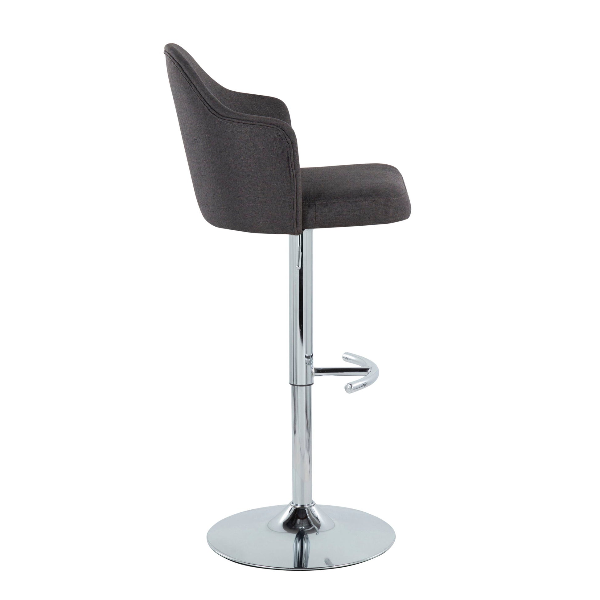 Ahoy - Contemporary Adjustable Barstool With Swivel With Rounded T Footrest (Set of 2) Lumi Source